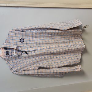 Mens Izod plaid dress shirt size Large